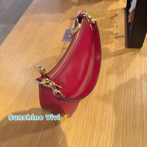 NWT Coach Teri Shoulder Bag Crossbody In Spazzolato Leather cv938 Ruby Gold - Picture 6 of 9